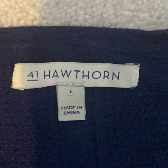 41 HAWTHORN L Navy& White cap sleeve sweater dress - Picture 5 of 7